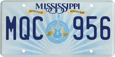 MS license plate MQC956