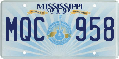 MS license plate MQC958