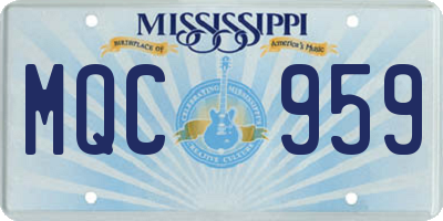 MS license plate MQC959