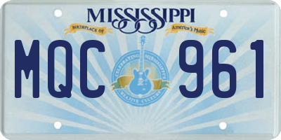 MS license plate MQC961