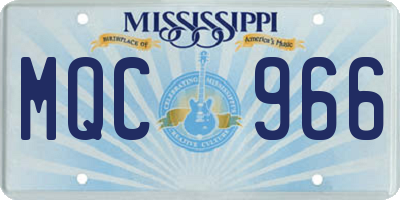 MS license plate MQC966