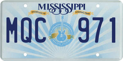 MS license plate MQC971