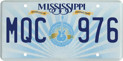 MS license plate MQC976