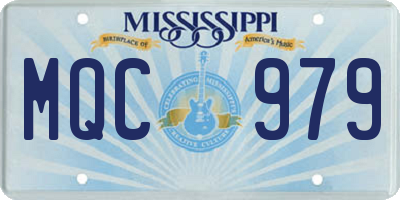 MS license plate MQC979