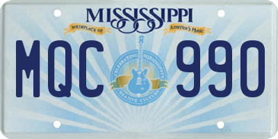 MS license plate MQC990