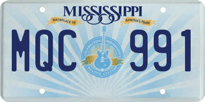 MS license plate MQC991