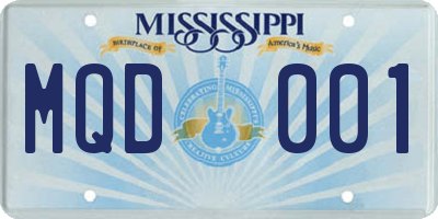 MS license plate MQD001