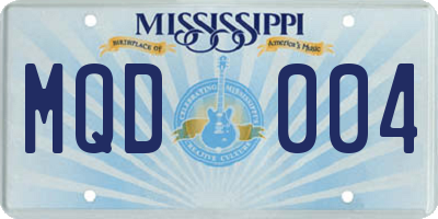 MS license plate MQD004