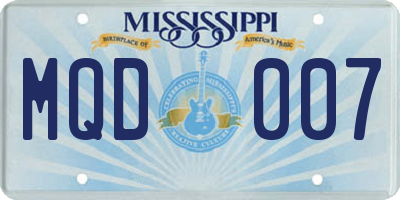MS license plate MQD007