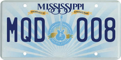 MS license plate MQD008