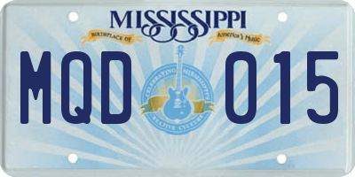 MS license plate MQD015