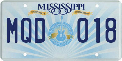 MS license plate MQD018