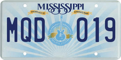 MS license plate MQD019