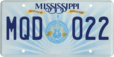 MS license plate MQD022