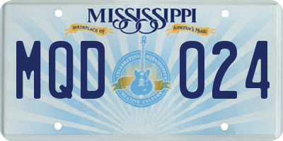 MS license plate MQD024