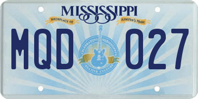 MS license plate MQD027