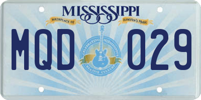 MS license plate MQD029