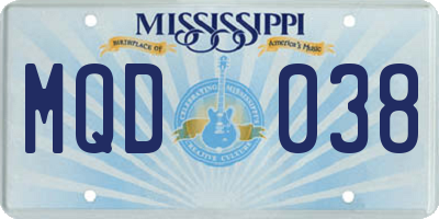 MS license plate MQD038