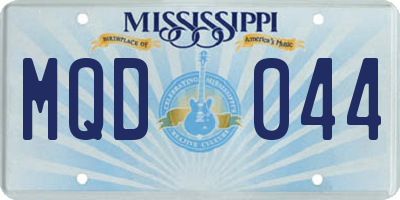MS license plate MQD044