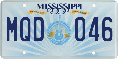 MS license plate MQD046