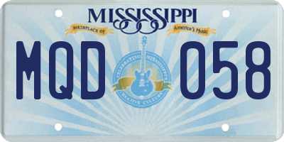 MS license plate MQD058