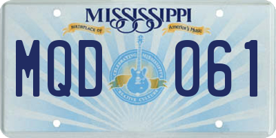 MS license plate MQD061