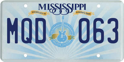 MS license plate MQD063