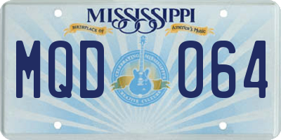 MS license plate MQD064