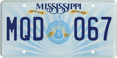 MS license plate MQD067