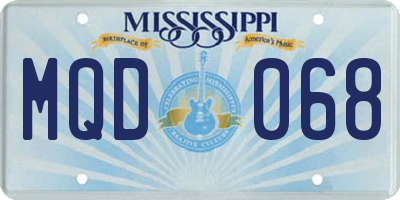 MS license plate MQD068