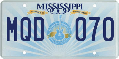 MS license plate MQD070