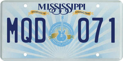 MS license plate MQD071