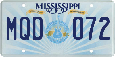 MS license plate MQD072