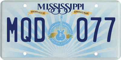 MS license plate MQD077