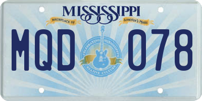 MS license plate MQD078