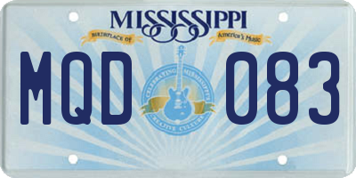 MS license plate MQD083