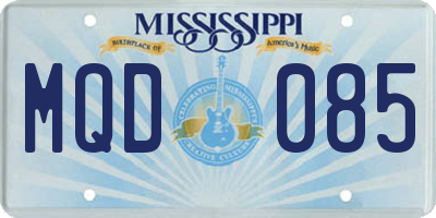 MS license plate MQD085