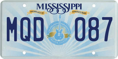 MS license plate MQD087