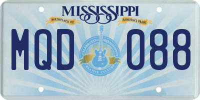 MS license plate MQD088