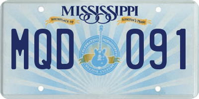 MS license plate MQD091