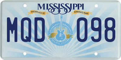 MS license plate MQD098