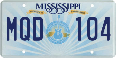 MS license plate MQD104