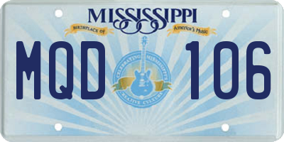 MS license plate MQD106