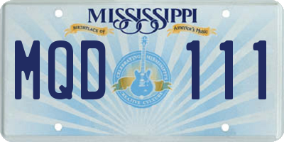 MS license plate MQD111
