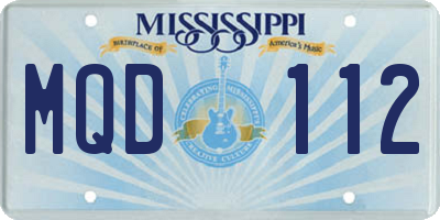MS license plate MQD112