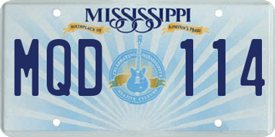 MS license plate MQD114