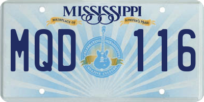 MS license plate MQD116