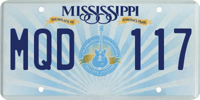 MS license plate MQD117