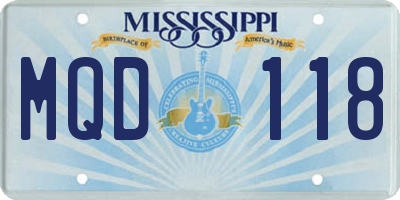 MS license plate MQD118