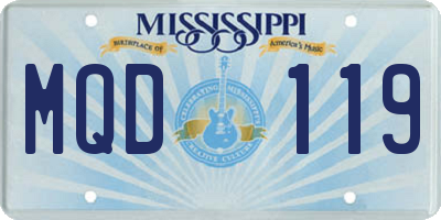 MS license plate MQD119